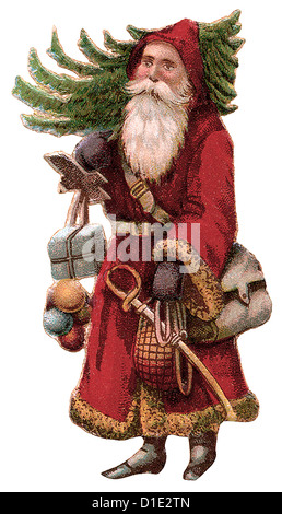 Santa Claus stands with gifts Stock Photo - Alamy
