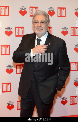 Placido Domingo poses at the charity event 'Ein Herz fuer Kinder' ('A Heart for children') in Berlin on 15 December 2012. Stock Photo
