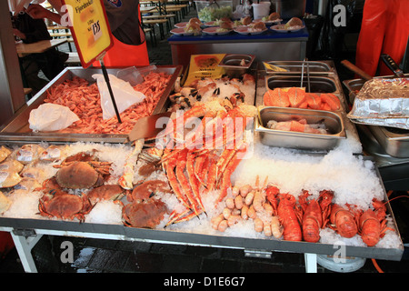 Fish market stall, Bergen, Norway, Scandinavia, Europe Stock Photo