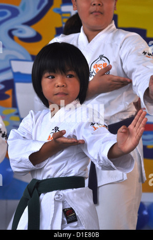 Naha (Okinawa, Japan), children at a karate show Stock Photo