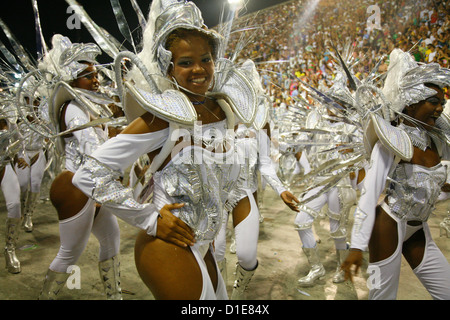 Carnival parade at the Sambodrome, Rio de Janeiro, Brazil, South America Stock Photo