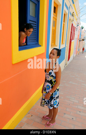 Colorful houses, Olinda, Pernambuco, Brazil, South America Stock Photo