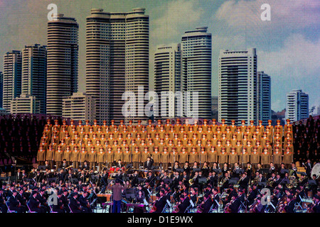 Pyongyang Indoor Stadium performance, Pyongyang, Democratic People's Republic of Korea (DPRK), North Korea, Asia Stock Photo
