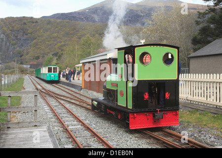 Lake Railway, Station, Llanberis, Gwynedd, Snowdonia, North Wales, Wales, United Kingdom, Europe Stock Photo