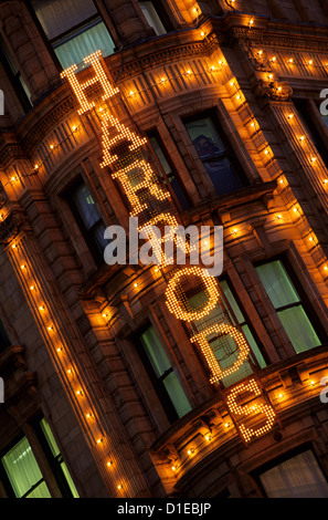 Harrods sign, Knightsbridge, London, England, United Kingdom, Europe Stock Photo