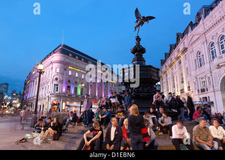 Statue of Eros, Piccadilly Circus, London, England, United Kingdom, Europe Stock Photo