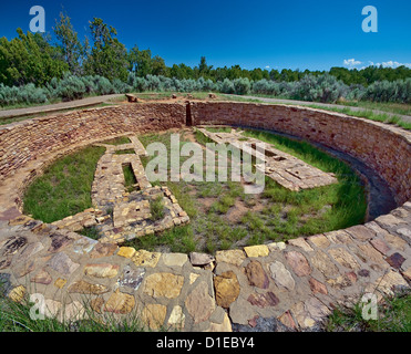 The Great Kiva at Lowry Pueblo at Canyons of the Ancients National Monument, Colorado, USA Stock Photo