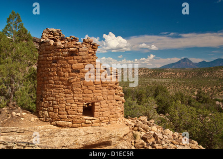 Painted Hand Pueblo, Anasazi ruins at Canyons of the Ancients National Monument, Colorado, USA Stock Photo