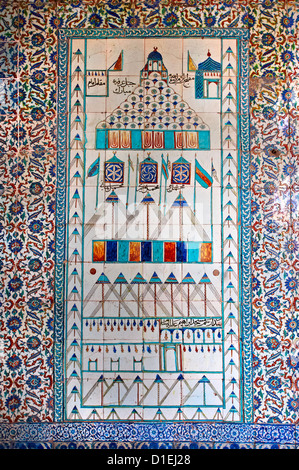 Decorative tiled panels of the Harem in the Topkapi Palace, Istanbul, Turkey Stock Photo