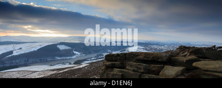 Wintertime over Howden Moors, Upper Derwent Valley, Peak District National Park, Derbyshire, England, UK Stock Photo