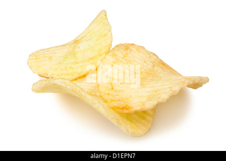 chips three on white background Stock Photo
