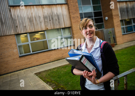 CARI LAKE, Head Girl, 6th form A level student, Ysgol Bro Pedr school, Lampeter, Ceredigion, Wales UK Stock Photo