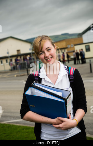 CARI LAKE, Head Girl, 6th form A level student, Ysgol Bro Pedr school, Lampeter, Ceredigion, Wales UK Stock Photo