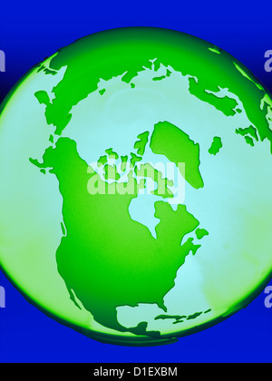 glass globe showing North America Stock Photo