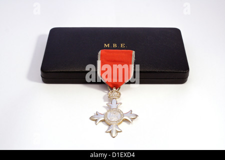 Member of the British Empire Medal MBE life event honours system Stock Photo