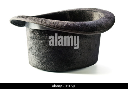 Black top hat isolated on white background Stock Photo - Alamy