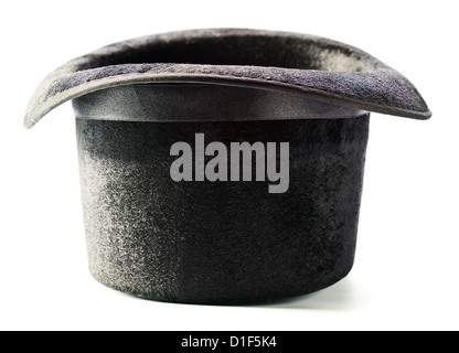Black top hat isolated on white background Stock Photo - Alamy