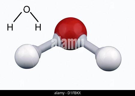 Water molecule model Stock Photo