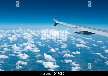 Aerial view over Ukraine and Belarus from commercial flight to Kiev, Ukraine, Europe Stock Photo