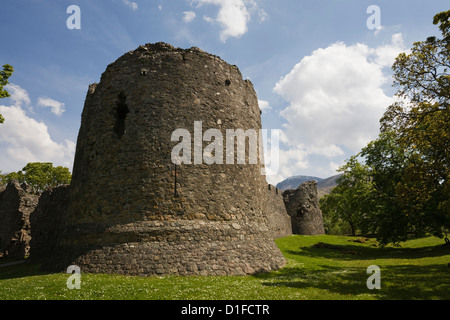 Old Inverlochy Castle and Ben Nevis, Inverlochy, Fort William, Lochaber, Scotland, United Kingdom, Europe Stock Photo