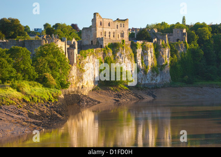 Chepstow Castle and the River Wye, Gwent, Wales, United Kingdom, Europe Stock Photo
