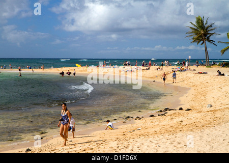 Poipu Beach Park on the southern coast of Kauai island, Hawaii, USA. Stock Photo