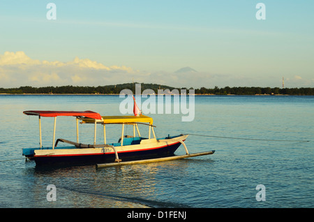 View of Gili Meno from Gili Air, Lombok, Indonesia, Southeast Asia, Asia Stock Photo