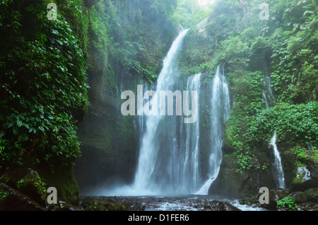 Air Terjun Tiu Kelep waterfall, Senaru, Lombok, Indonesia, Southeast Asia, Asia Stock Photo