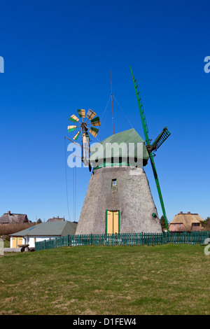 Traditional windmill at Nebel, Amrum island, North Frisia, Germany
