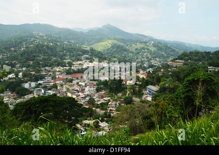 View of Kandy from lookout, Kandy, Sri Lanka, Asia Stock Photo