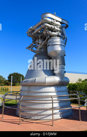 A Saturn V f1 engine in the Rocket Garden at the Kennedy Space Center Stock Photo