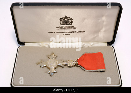 Member of the British Empire Medal MBE life event honours system Stock Photo