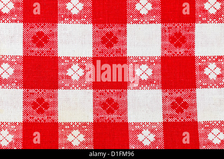 Red-white checkered canvas texture for background Stock Photo