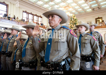 texas state troopers graduating members class during sit commissioning ceremony their alamy oath take capital