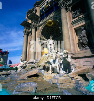 Las Vegas, Nevada, USA - Caesars Palace along The Strip (Las Vegas Boulevard) - Trevi Fountain Replica at Forum Shops Entrance Stock Photo