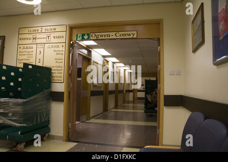 Ysbyty Gwynedd Bangor North Wales Entrance to 2nd Floor Wards in Hospital Stock Photo