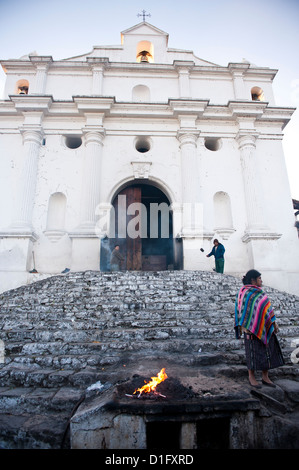 Church of Santo Tomas, Chichicastenango, Guatemala, Central America Stock Photo