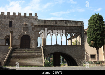 Terrace of the Pope's Palace in Viterbo, Lazio, Italy, Europe Stock Photo
