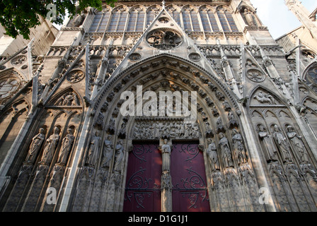 Saint-Etienne's gate, South facade, Notre Dame Cathedral, Paris, France, Europe