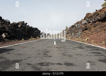 raod to el teide vulcano on the spanish island tenerife Stock Photo