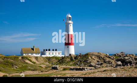 Portland Bill lighthouse on the Dorset coast near Weymouth Stock Photo