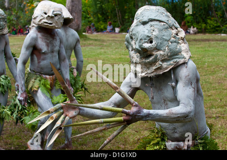 Mudman tribe celebrating the traditional Sing Sing in Paya  in the Highlands, Papua New Guinea, Melanesia, Pacific Stock Photo