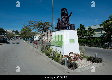 Second World War Memorial in the center of Honiara, capital of the Solomon Islands, Pacific Stock Photo