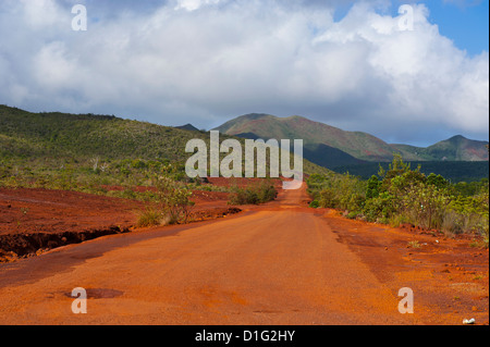 Red soil on the south coast of Grande Terre, New Caledonia, Melanesia, South Pacific, Pacific