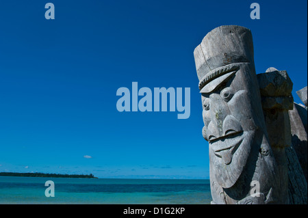 Traditional wood carving at the Ile des Pins, New Caledonia, Melanesia, South Pacific, Pacific Stock Photo