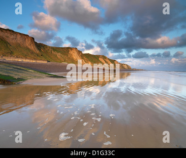 A beautiful sunny morning view of the cliffs at Sheringham, Norfolk, England, United Kingdom, Europe Stock Photo
