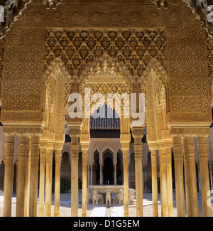 Court of the Lions, Alhambra Palace, UNESCO World Heritage Site, Granada, Andalucia, Spain, Europe Stock Photo