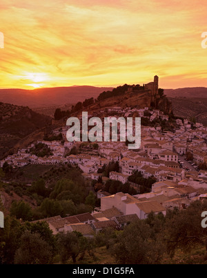 Sunset over white village, Montefrio, Andalucia, Spain, Europe