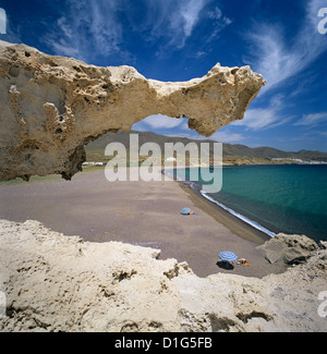 Beach scene, near San Jose, Cabo de Gata, Costa de Almeria, Andalucia, Spain, Europe Stock Photo