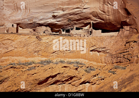 First Ruin, Canyon de Chelly. These well preserved Navajo ruins in the Canyon are part of a National Monument. Stock Photo